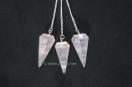 African Rose Quartz Facetted Pendulum